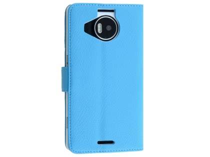 Slim Synthetic Leather Wallet Case with Stand for Microsoft Lumia 950 XL - Sky Blue Leather Wallet Case