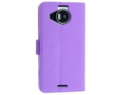 Slim Synthetic Leather Wallet Case with Stand for Microsoft Lumia 950 XL - Purple Leather Wallet Case