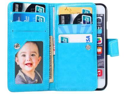 2-in-1 Synthetic Leather Wallet Case for iPhone 6s/6 - Blue