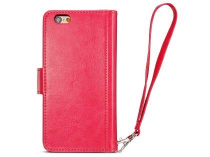 2-in-1 Synthetic Leather Wallet Case for iPhone 6s Plus/6 Plus - Pink