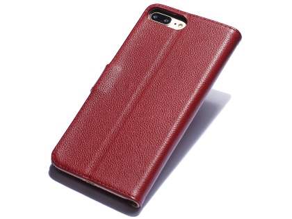 Premium Leather Wallet Case for iPhone 8 Plus/7 Plus - Rosewood Leather Wallet Case