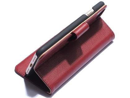 Premium Leather Wallet Case for iPhone 8 Plus/7 Plus - Rosewood