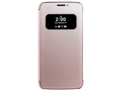 Official LG G5 Mesh Folio Quick Cover Case - Pink Leather Flip Case