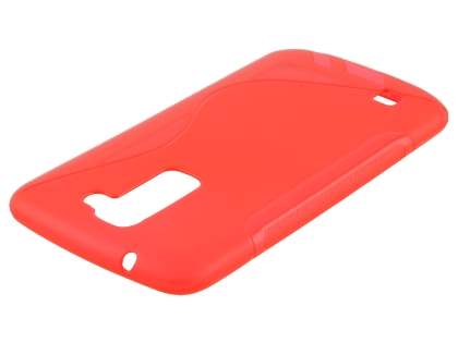 LG K10 Wave Case - Frosted Red/Red Soft Cover