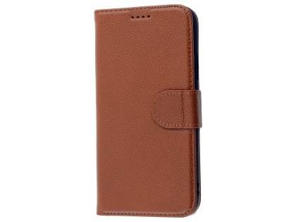 Premium Leather Wallet Case with Stand for Apple iPhone Xs/X - Caramel
