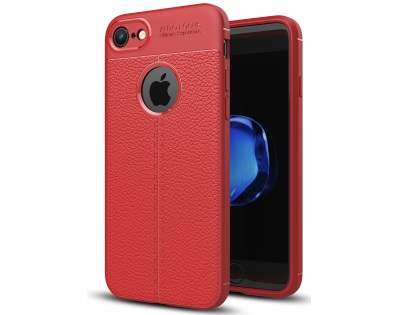 Leather Look Gel Case for iPhone 8/7 - Fluorescent Coral Soft Cover
