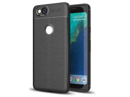 Leather Look Gel Case for Google Pixel 2 - Black Soft Cover