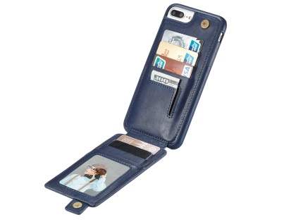 Synthetic Leather Case with Card Holder for iPhone 8 Plus/7 Plus - Navy
