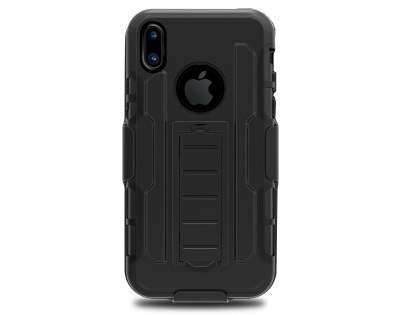 Rugged Case with Holster Belt Clip for iPhone Xs/X - Classic Black Impact Case