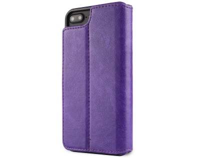 2-in-1 Synthetic Leather Wallet Case for iPhone 8 Plus/7 Plus - Purple Leather Wallet Case