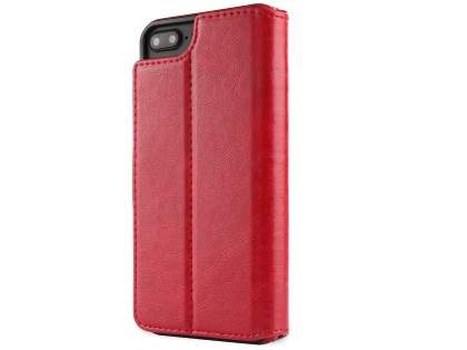 2-in-1 Synthetic Leather Wallet Case for iPhone 8 Plus/7 Plus - Red Leather Wallet Case