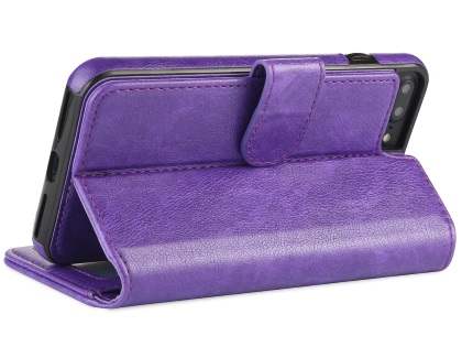 2-in-1 Synthetic Leather Wallet Case for iPhone 6s Plus/6 Plus - Purple