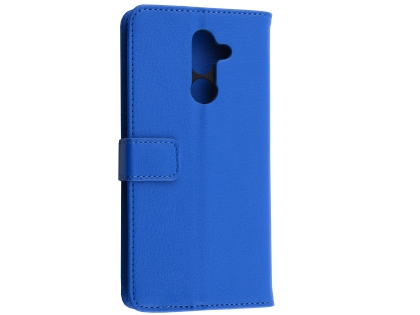 Synthetic Leather Wallet Case with Stand for Nokia 7 Plus - Blue Leather Wallet Case