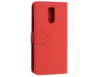 Synthetic Leather Wallet Case with Stand for LG Q7 - Red Leather Wallet Case