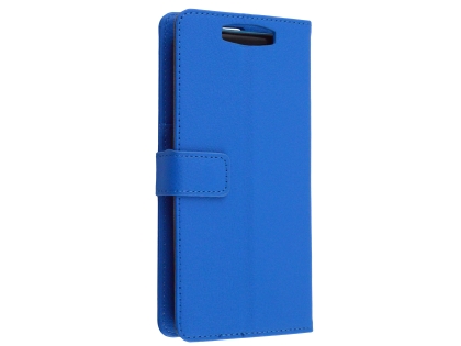 Synthetic Leather Wallet Case with Stand for OPPO Find X - Blue Leather Wallet Case