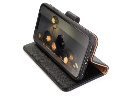Premium Leather Wallet Case with Stand for Apple iPhone Xs Max - Midnight Blue