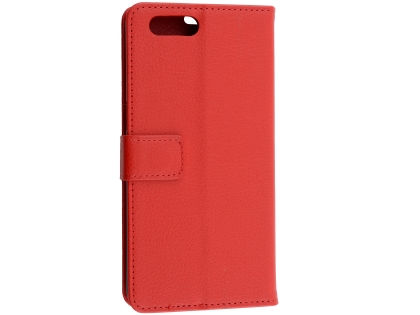 Synthetic Leather Wallet Case with Stand for OPPO AX5 - Red Leather Wallet Case