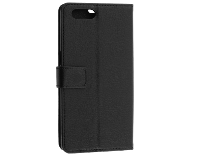 Synthetic Leather Wallet Case with Stand for OPPO AX5 - Black Leather Wallet Case