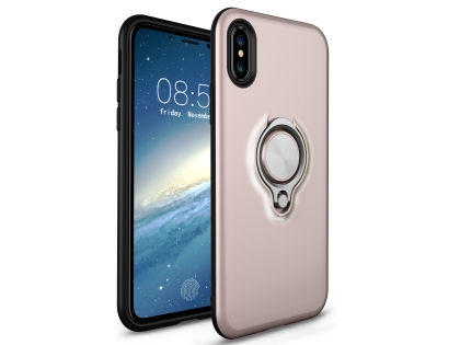 Impact Case With Ring Holder for iPhone Xs Max - Rose Gold
