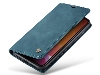 CaseMe Slim Synthetic Leather Wallet Case with Stand for iPhone 11 - Teal Leather Wallet Case