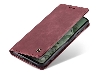 CaseMe Slim Synthetic Leather Wallet Case with Stand for Google Pixel 8a - Burgundy Leather Wallet Case