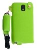 Ultra Slim Synthetic Leather Pouch with Strap for Samsung Galaxy Note 3 - Lime Green Leather Slide-in Case